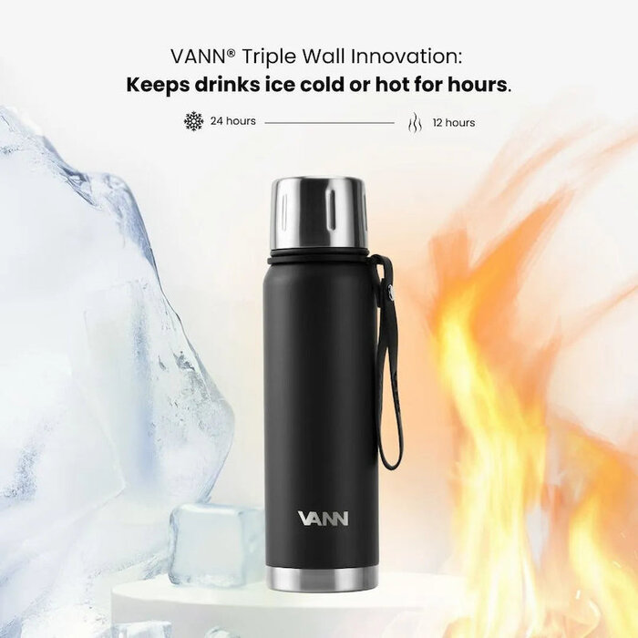 VANN RVS Thermoskan Zwart 500 ML VANN RVS Thermoskan Zwart 500 ML