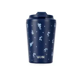VANN Bottles Kaffeetasse Edelstahl Blaue Blumen 350 ML VANN Bottles Kaffeetasse Edelstahl Blaue Blumen 350 ML