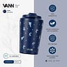 VANN Koffiebeker RVS Blue Flower 350 ML VANN Koffiebeker RVS Blue Flower 350 ML
