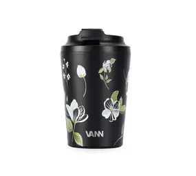 VANN Bottles Koffiebeker RVS White Flower 350 ML VANN Bottles Koffiebeker RVS White Flower 350 ML