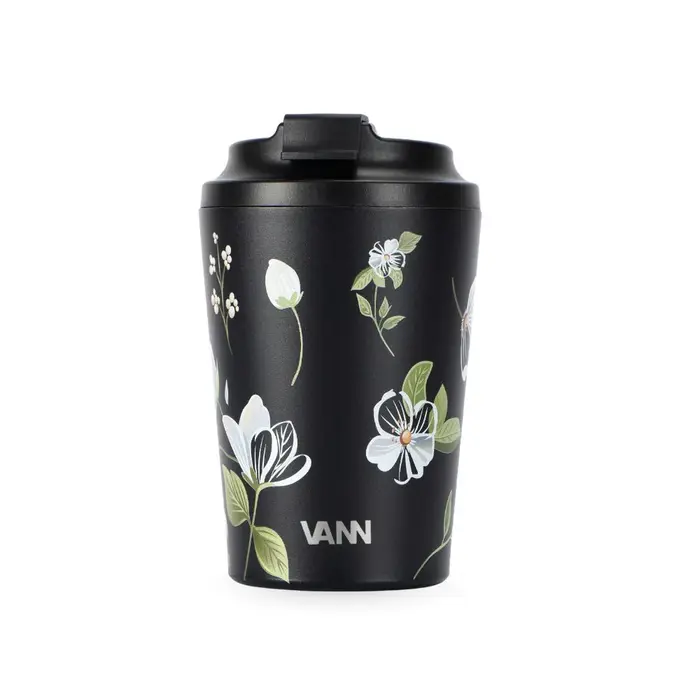 VANN Coffee Cup Stainless Steel White Flower 350 ML