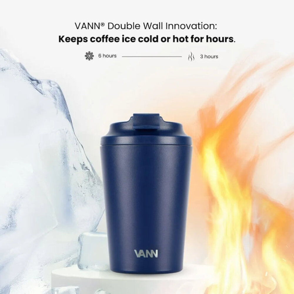 VANN Koffiebeker RVS Dark Blue 350 ML VANN Koffiebeker RVS Dark Blue 350 ML
