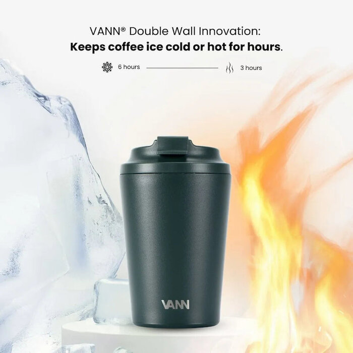 VANN Coffee Cup Stainless Steel Dark Green 350 ML VANN Coffee Cup Stainless Steel Dark Green 350 ML