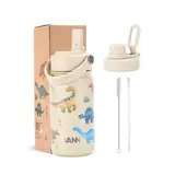 VANN Bottles Stainless Steel Kids Drinking Bottle Dinosaurs 400 ML VANN Bottles Stainless Steel Kids Drinking Bottle Dinosaurs 400 ML