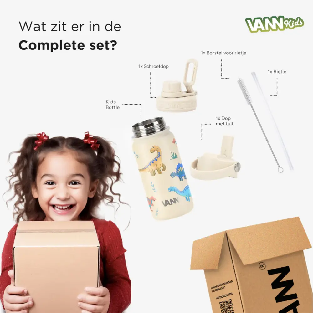 VANN 3-Walled Stainless Steel Kids Drinking Bottle Dinosaurs 400 ML VANN 3-Walled Stainless Steel Kids Drinking Bottle Dinosaurs 400 ML