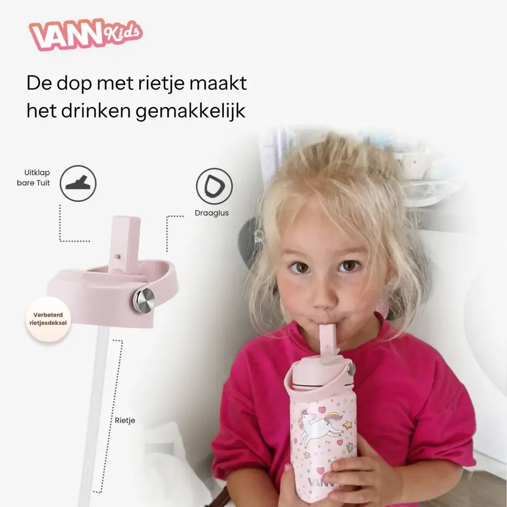 VANN 3-Walled Stainless Steel Kids Drinking Bottle Animals 400 ML