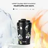 VANN Kaffeetasse Edelstahl Weiße Blumen 350 ML VANN Kaffeetasse Edelstahl Weiße Blumen 350 ML