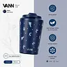 VANN Koffiebeker RVS Blue Flower 350 ML VANN Koffiebeker RVS Blue Flower 350 ML