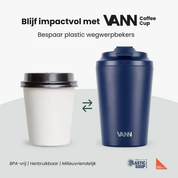 VANN Coffee Cup Stainless Steel Dark Blue 350 ML VANN Coffee Cup Stainless Steel Dark Blue 350 ML