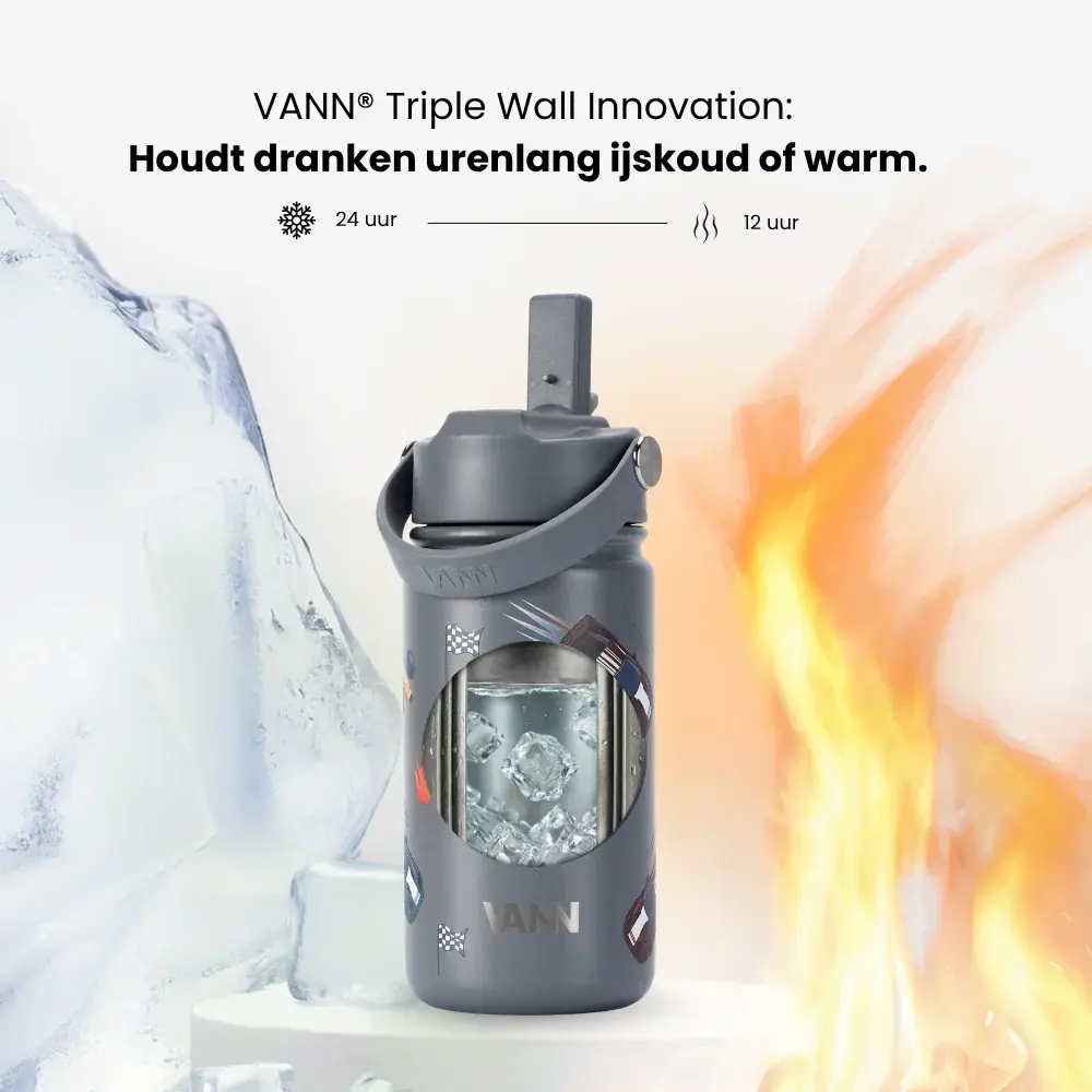 VANN 3-Walled Stainless Steel Kids Drinking Bottle Cars 400 ML VANN 3-Walled Stainless Steel Kids Drinking Bottle Cars 400 ML