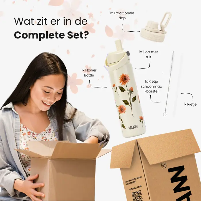 VANN 3-wandige Ultimate Edelstahl-Trinkflasche Sonnenblumen 650 ML VANN 3-wandige Ultimate Edelstahl-Trinkflasche Sonnenblumen 650 ML