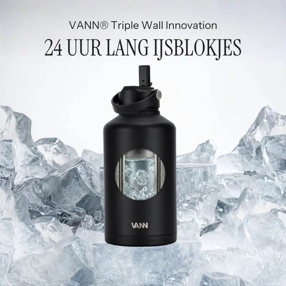 VANN 3-Wandige Ultimate Edelstahl-Trinkflasche Schwarz 2 Liter VANN 3-Wandige Ultimate Edelstahl-Trinkflasche Schwarz 2 Liter
