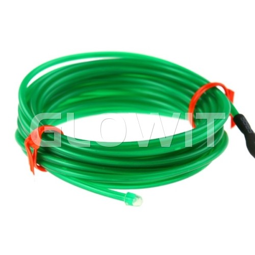 Glowit Fil EL - 2m x 2.3mm - 3V (2 x AA piles) - Vert (Inverteur Inclus)
