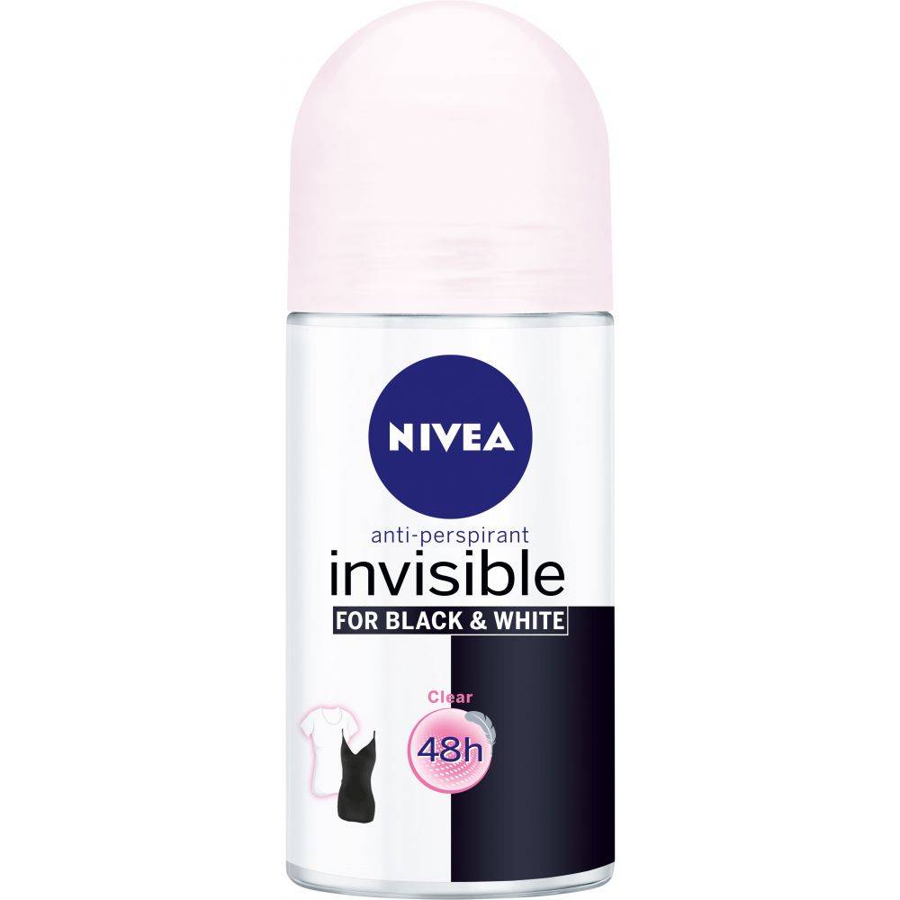 Nivea Deodorant Roller Invisible For Black & White Clear 50 ml