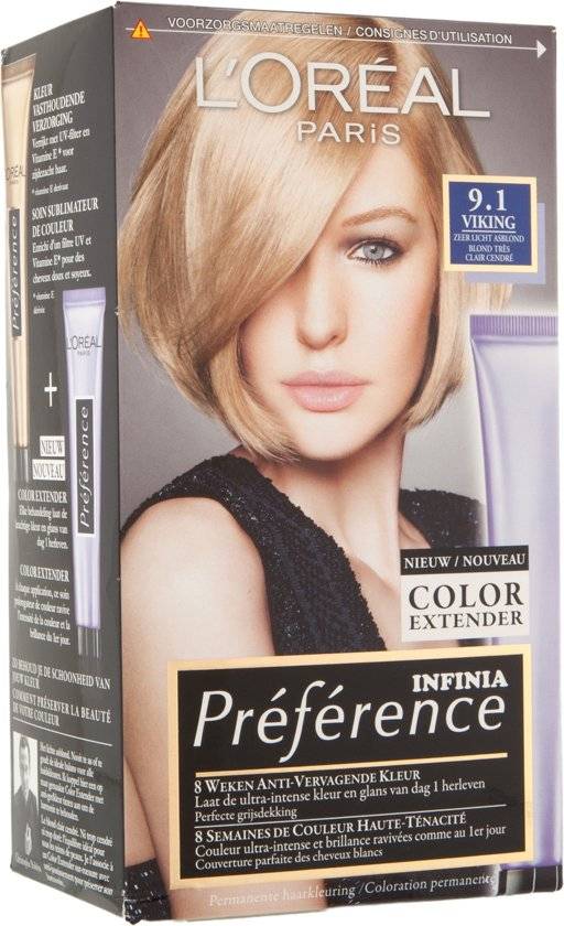 L Oreal Paris Preference Hair Dye 9 1 Very Light Ash Blonde