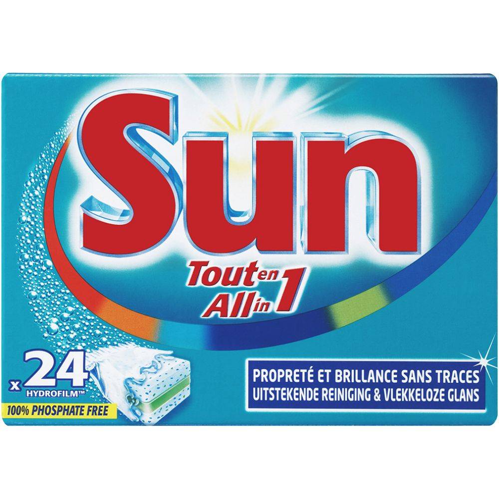 Sun All In 1 Pastilles à Vaisselle Normalement 24 pièces