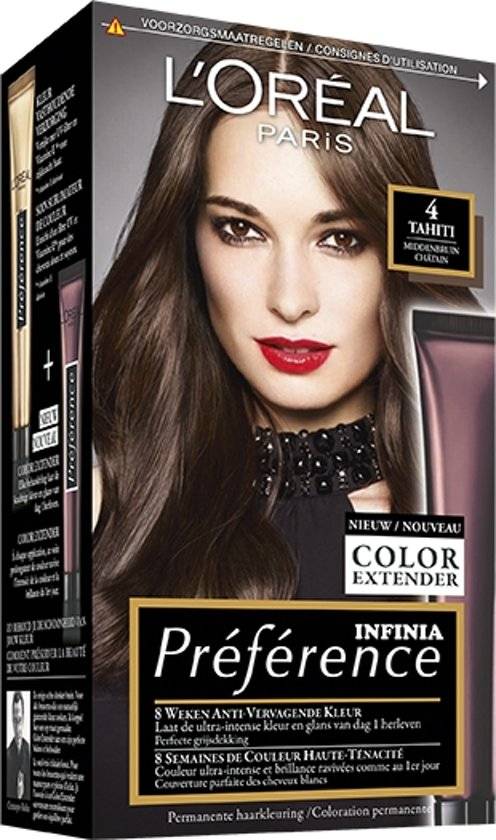 Teinture pour cheveux L'Oréal Paris Préférence - 4 Châtain Moyen - Prolongateur de couleur