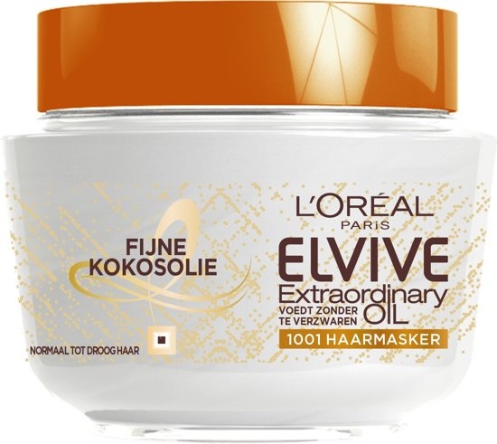 pols dood passen L'Oréal Paris Elvive Extraordinary Oil Haarmasker - 300 ml - Fijne Kokosolie  - Onlinevoordeelshop