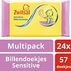 Lingettes Zwitsal Baby Sensitive - 24 x 57 pièces