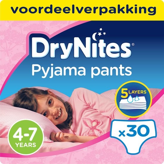 Huggies Drynites Luierbroekjes Girl - 4 tot 7 jaar - Absorberende broekjes