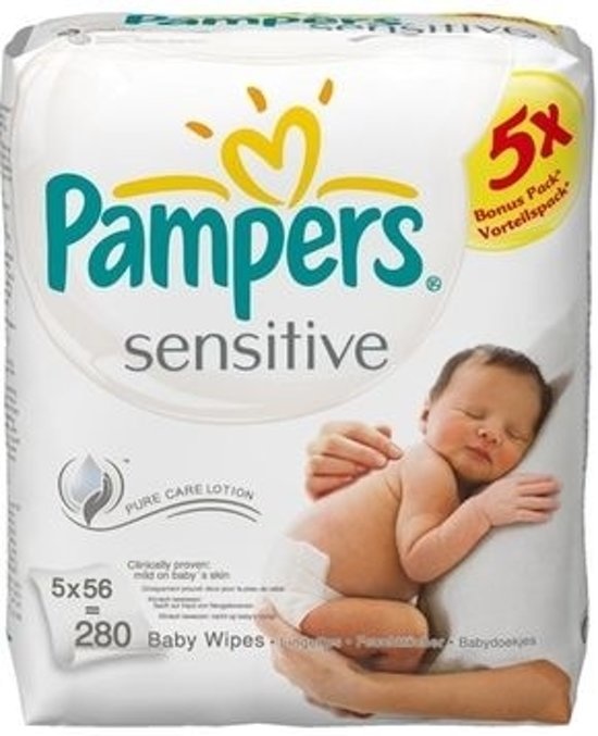 LOT DE 2 - PAMPERS - Lingettes Bébé Sensitive - paquet de 80 lingettes
