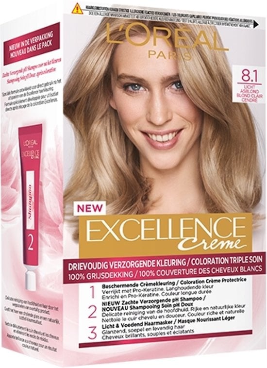 Excellence Cream 8.1 - Light Ash Blonde - Hair dye