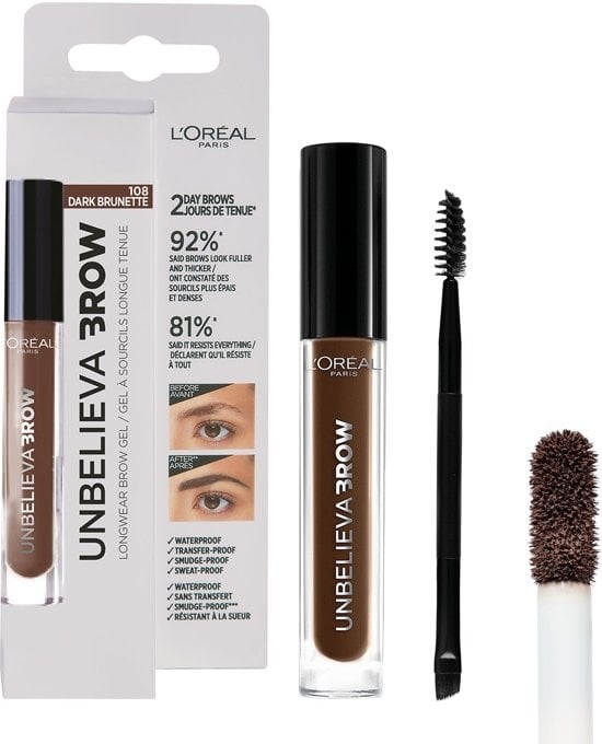 Unbelieva Brow Wenkbrauwgel - 108 Donker bruin- waterproof