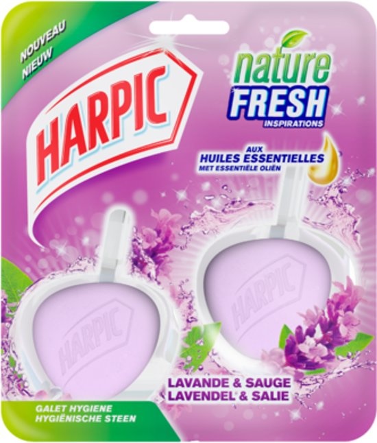 Harpic Toilettenreiniger Toilettenblock Nature Fresh Lavendel & Salbei 2 x 40 gr