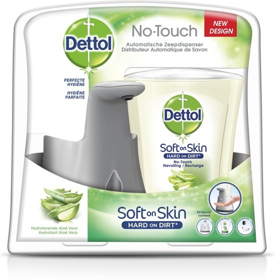 Distributeur de Savon Automatique No-Touch Argent avec Recharge Aloe Vera Hydratante - 250 ml-