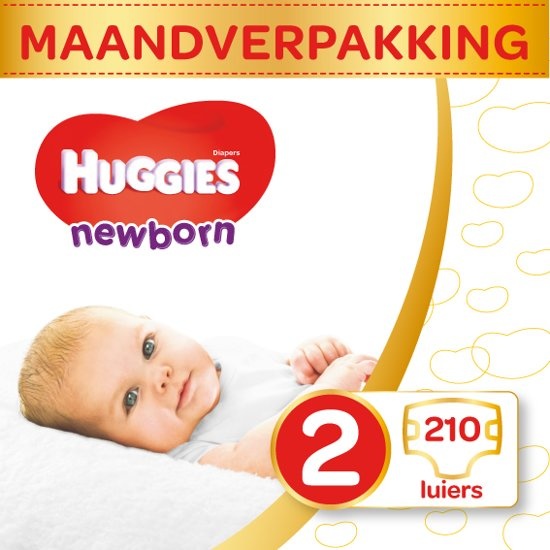 Huggies Couches - Newborn - Unisexe - Taille 2 (3 à 6 kg) X 210 pièces