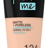 Fit Me Matte & Poreless Foundation - 124 weicher Sand - 30 ml