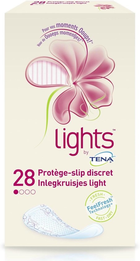 lights by TENA panty liners light 28 pieces