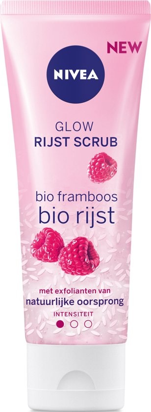 Glow Bio Rice Scrub - Peau sensible sèche à la framboise bio - 75ml