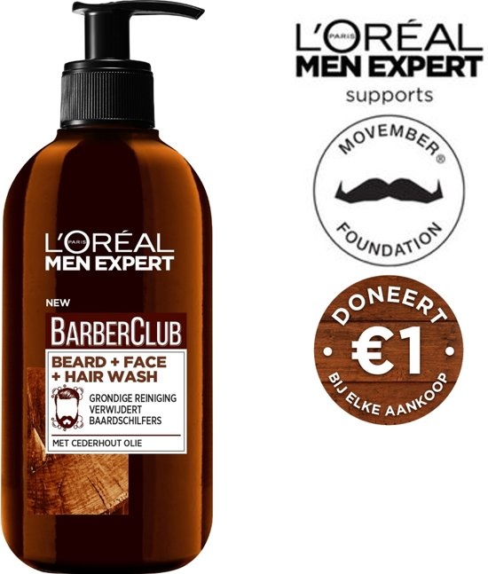 Männer Experte BarberClub Bart Gesicht & Haar 3-in-1 Waschen 200 ml