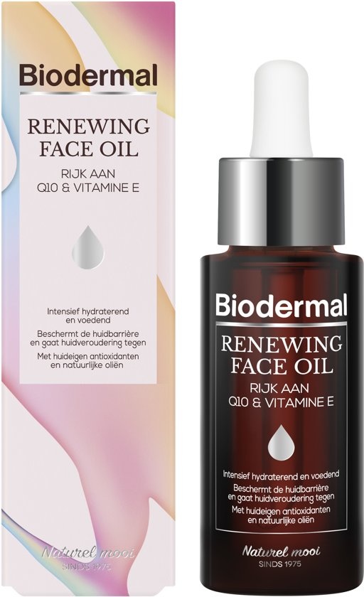 Biodermal Renewing Face Oil - With the skin's own powerful antioxidants Q10 - 30ml