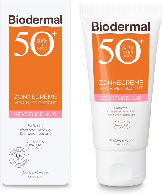 Biodermaler Sonnenschutz für empfindliche Haut - Lichtschutzfaktor 50 - 50 ml - Sonnenschutz für das Gesicht