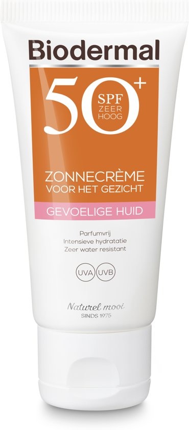 Biodermaler Sonnenschutz für empfindliche Haut - Lichtschutzfaktor 50 - 50 ml - Sonnenschutz für das Gesicht