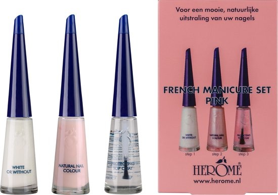 French Manicure Set Pink - 3 x10 ml - décorer