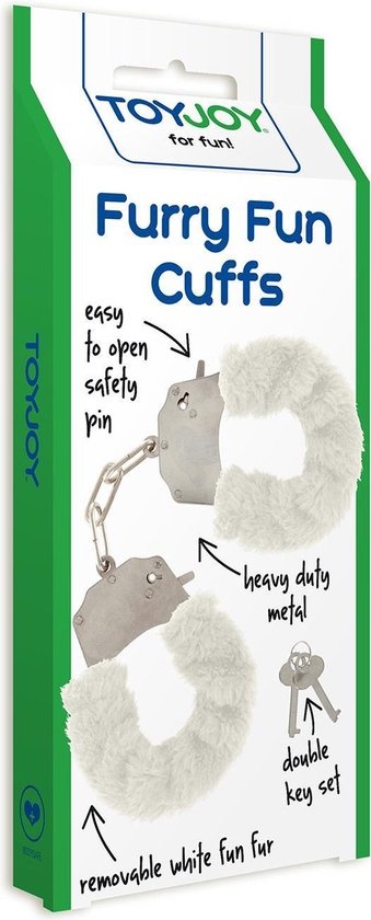 ToyJoy Furry Fun - Handcuffs - White Plush