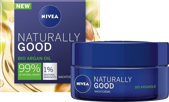 NIVEA Naturally Good Night Cream - 50 ml - with Bio Argan oil