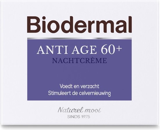 Biodermal Anti Age 60+ - Crème de nuit contre le vieillissement cutané - 50ml