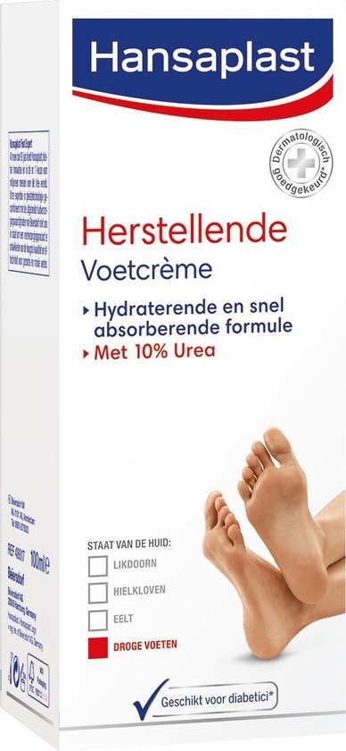 Hansaplast Herstellende Voetcrème voor droge voeten - 100 ml - Verpakking beschadigd