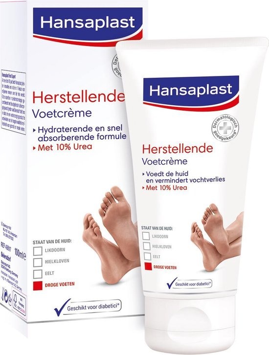 Hansaplast Herstellende Voetcrème voor droge voeten - 100 ml - Verpakking beschadigd