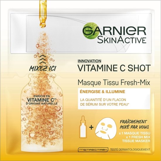 Garnier Skinactive Fresh Mix Tissue Gezichtsmaskers - Vitamine C
