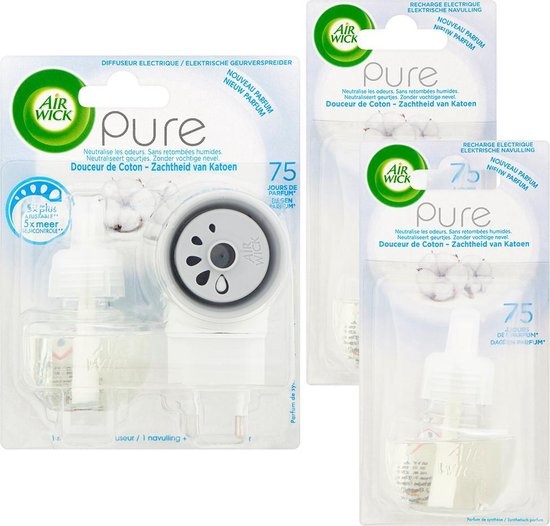 Air Wick Pure Electric Scent Diffuser Softness Of Cotton Starter Kit 2x Refill Onlinevoordeelshop
