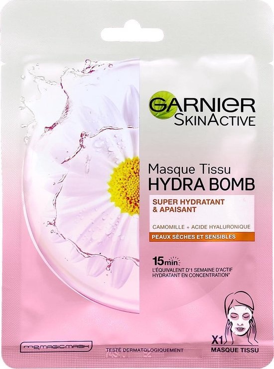 Garnier Skinactive Face Hydra Bomb Masque Tissu Ultra Hydratant & Apaisant - Peau Sèche