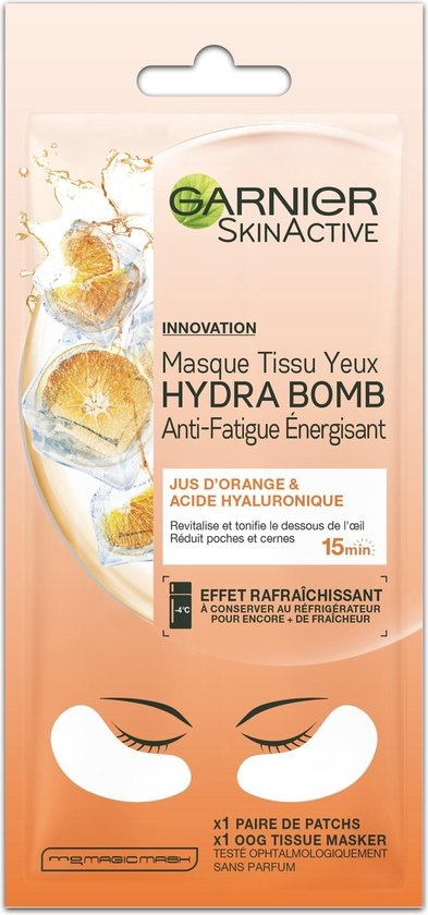 Garnier Skinactive Face Sheet Augenmaske - 1 Stück - Orangensaft und Hyaluronsäure