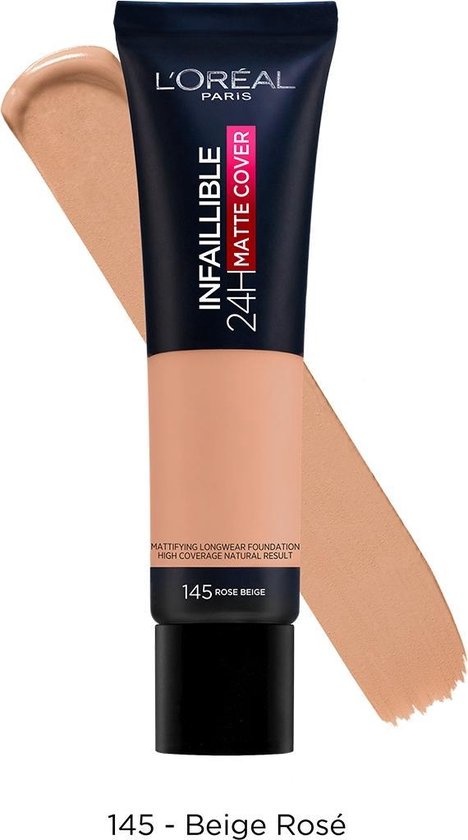 L'Oréal Paris Infaillible 24H Matte Cover Foundation - 145 Beige Rosé – 35 ml