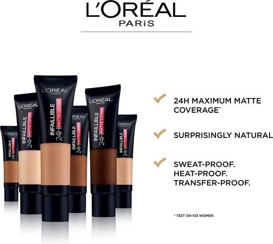 L'Oréal Paris Infaillible 24H Matte Cover Foundation - 290 Ambre Doré – 35 ml