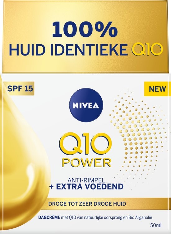 Q10 Power + Crème de jour anti-rides extra nourrissante - Huile d'argan SPF 15-50 ml - Emballage endommagé